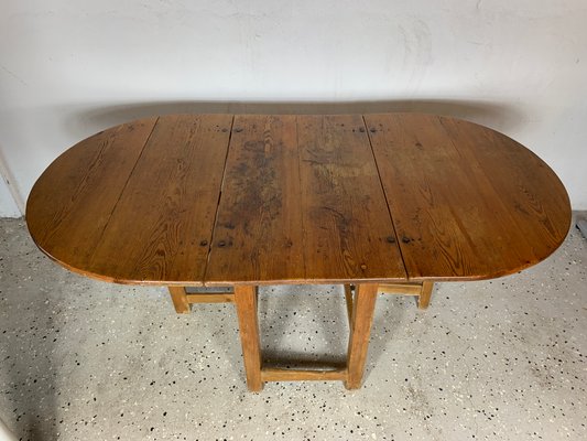 Antique 19th-Century Swedish Farmhouse Drop Leaf Table-IJL-1186403