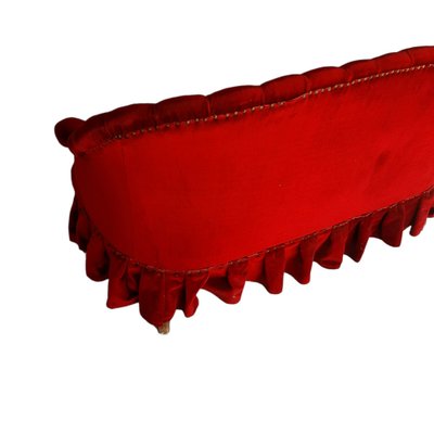 Antique 2-Seat Sofa in Intense Red Velvet-TCS-1241052