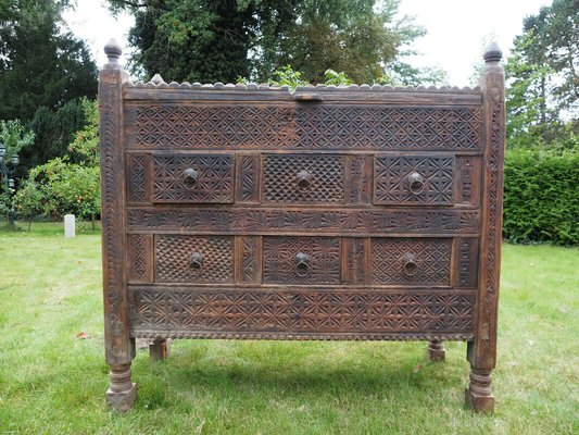 Antique Afghan Chest in Wood, 1930s-UZN-1399182