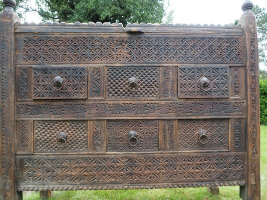 Antique Afghan Chest in Wood, 1930s-UZN-1399182