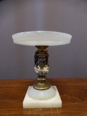 Antique Alabaster and Bronze Cup-WSV-605479