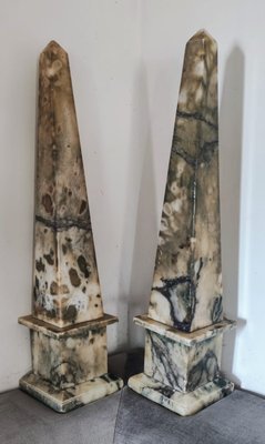 Antique Alabaster Obelisks, 1800s, Set of 2-INI-2021874