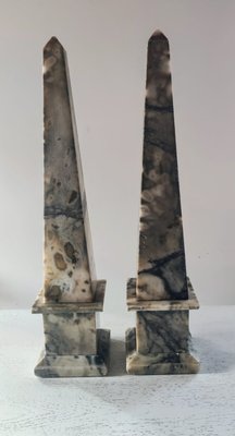 Antique Alabaster Obelisks, 1800s, Set of 2-INI-2021874