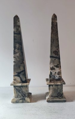 Antique Alabaster Obelisks, 1800s, Set of 2-INI-2021874