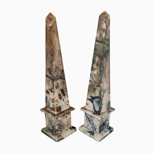 Antique Alabaster Obelisks, 1800s, Set of 2-INI-2021874