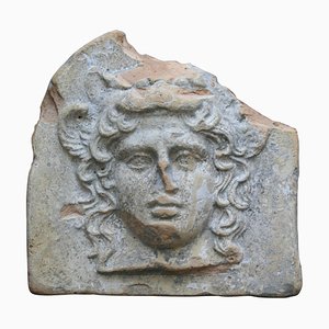 Antique Ancient Greek Terracotta Antefix in Form of the Head of Artemis Bendis-KL-620296