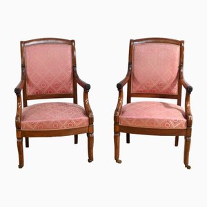 Antique Armchairs in Mahogany, Set of 2-RVK-2020362