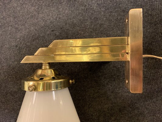 Antique Art Deco Brass and Wood Sconces, Set of 2-NUO-1356698