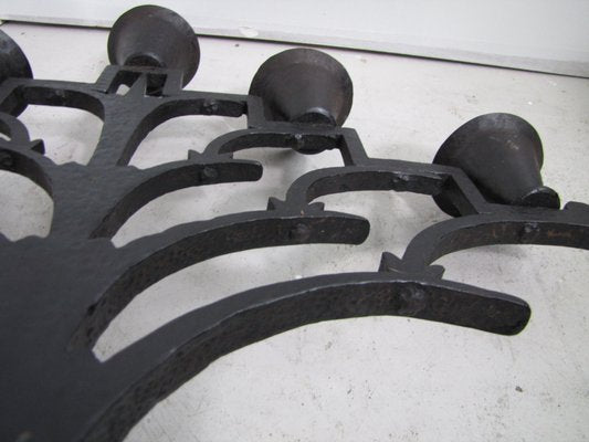 Antique Art Deco Iron Candleholder in the Style of Koloman Moser-GJF-733763