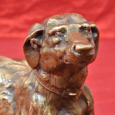 Antique Art Deco Sculpture, Little Greyhound Dog, 20th-Century, Bronze-YVI-845569