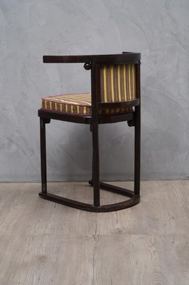 Antique Art Nouveau Austrian Beech Wood and Striped Velvet Chairs, 1910, Set of 2-UH-807452