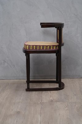 Antique Art Nouveau Austrian Beech Wood and Striped Velvet Chairs, 1910, Set of 2-UH-807452