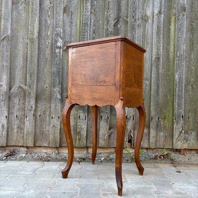 Antique Art Nouveau Bedside Table in Oak & Marble, 1900s-ALF-2033622