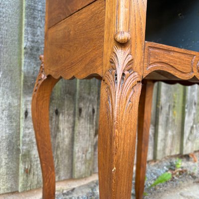 Antique Art Nouveau Bedside Table in Oak & Marble, 1900s-ALF-2033622