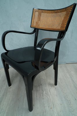 Antique Art Nouveau Black Wood and Vienna Straw Dining Chair, 1910s-UH-564643