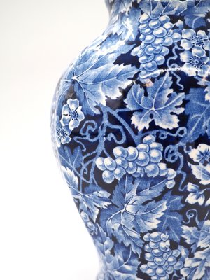 Antique Art Nouveau Blue Flintware Vase Grape for Rörstrand, Sweden, 1920s-JZC-2033259