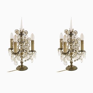 Antique Art Nouveau Bronze Table Lamps, Set of 2-NJV-853226