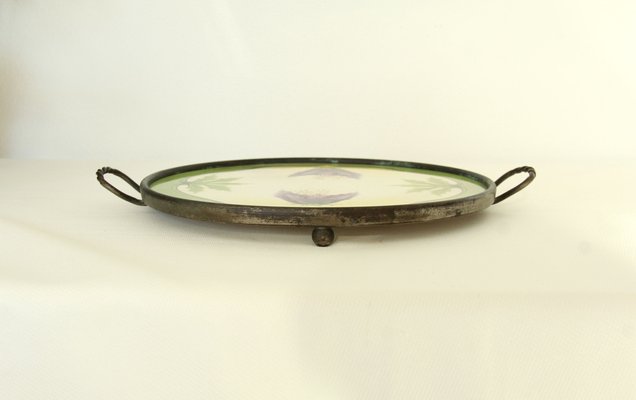 Antique Art Nouveau Ceramic Tray, Italy, 1910s-HUY-1768486