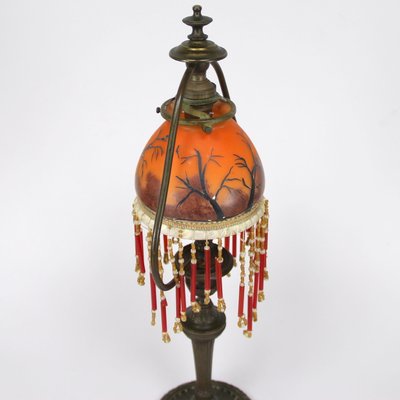 Antique Art Nouveau Glass Table Lamp-NE-883362