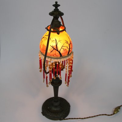 Antique Art Nouveau Glass Table Lamp-NE-883362