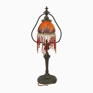 Antique Art Nouveau Glass Table Lamp-NE-883362