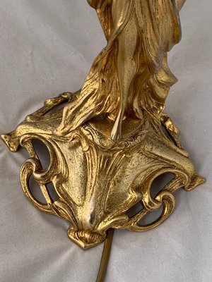 Antique Art Nouveau Golden Bronze Table Lamp-IJR-578466