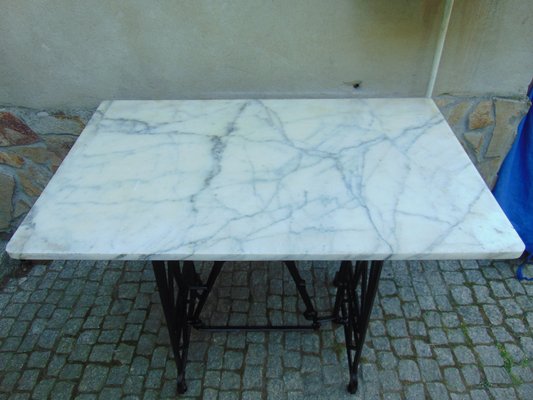 Antique Art Nouveau Krakow Marble Slab Drost Table-CAQ-701636