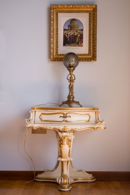 Antique Art Nouveau Liberty Table Lamp With Crystal Sphere, 1900s-QES-1330502