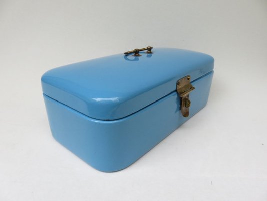 Antique Art Nouveau Light Blue Lunchbox from VEWAG Eschebach-EY-853220