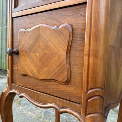 Antique Art Nouveau Nightstand in Walnut & Marble, 1900s-ALF-2033621