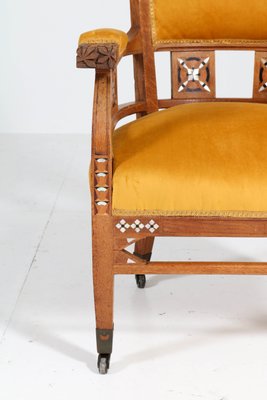 Antique Art Nouveau Oak Armchairs from H.F. Jansen & Zonen Hofleverancier, Set of 2-MY-590603