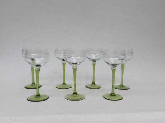 Antique Art Nouveau Wine Glasses, Set of 7-EY-807763