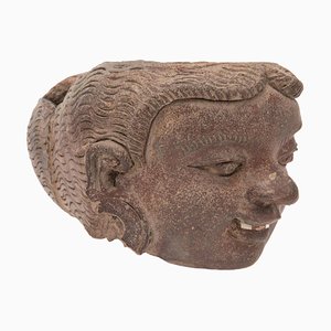 Antique Artefact Majapahit Terracotta Expressive Head-KL-620418