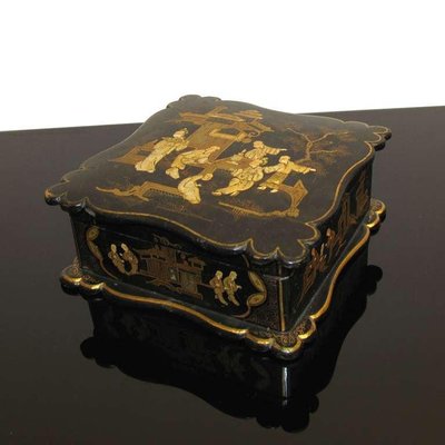 Antique Asian Napoleon III Lacquered Jewelry Box-YGE-590343