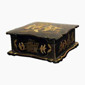 Antique Asian Napoleon III Lacquered Jewelry Box-YGE-590343