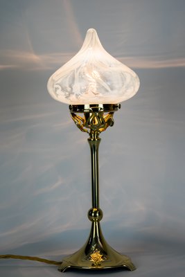 Antique Austrian Opaline Glass Table Lamp, 1905-SPD-873541