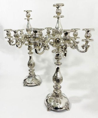 Antique Austro-Hungarian Empire Silver Candelabras, Set of 2-UCH-1224438