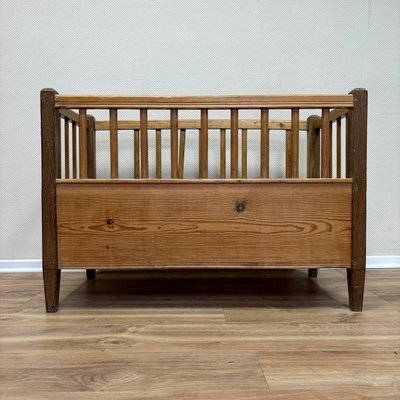 Antique Baby Bed in Softwood, 1900-ALF-2033499