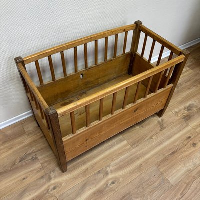 Antique Baby Bed in Softwood, 1900-ALF-2033499