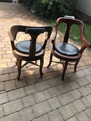 Antique Barbers Swivel Armchairs, 1900s, Set of 2-OXJ-709093