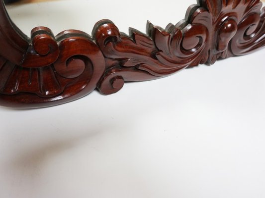 Antique Barocque Wall Mirror in Carved Mahogany-EA-2027902