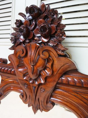 Antique Barocque Wall Mirror in Carved Mahogany-EA-2027902