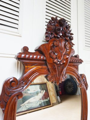 Antique Barocque Wall Mirror in Carved Mahogany-EA-2027902