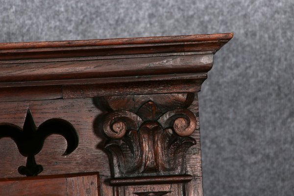 Antique Baroque Buffet Showcase in Oak, 18th Century-DXD-1148262