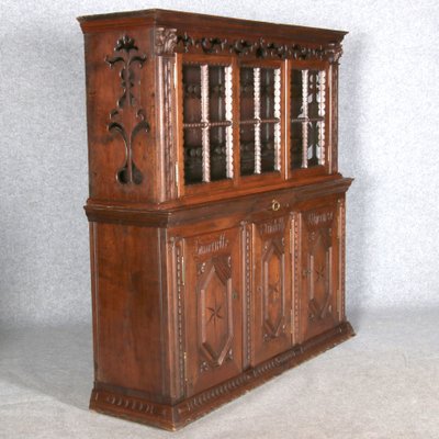 Antique Baroque Buffet Showcase in Oak, 18th Century-DXD-1148262