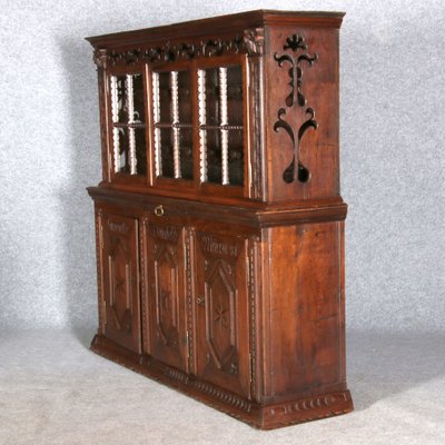 Antique Baroque Buffet Showcase in Oak, 18th Century-DXD-1148262