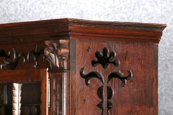 Antique Baroque Buffet Showcase in Oak, 18th Century-DXD-1148262