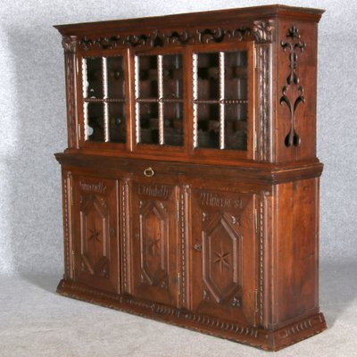 Antique Baroque Buffet Showcase in Oak, 18th Century-DXD-1148262