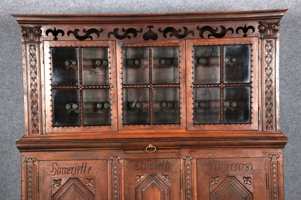 Antique Baroque Buffet Showcase in Oak, 18th Century-DXD-1148262