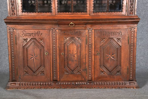 Antique Baroque Buffet Showcase in Oak, 18th Century-DXD-1148262